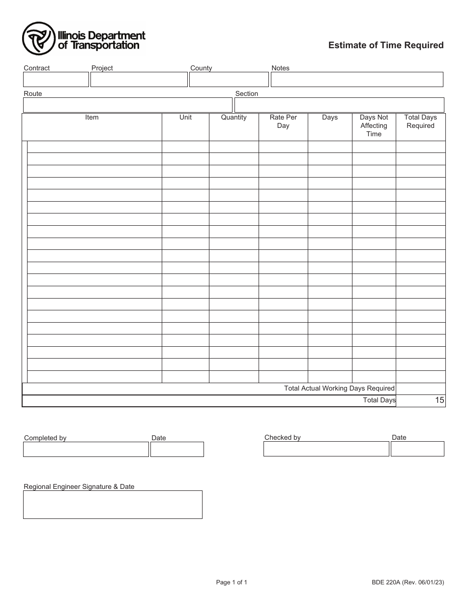 Form BDE220A - Fill Out, Sign Online and Download Fillable PDF ...