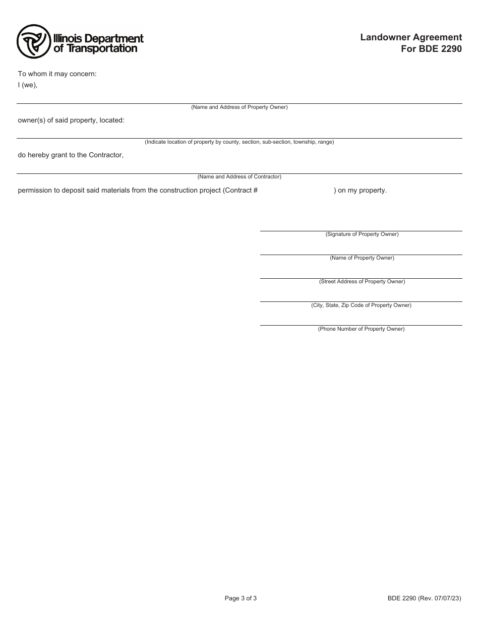Form BDE2290 Waste / Use Site Review - Illinois, Page 3