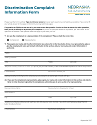 Discrimination Complaint Information Form - Nebraska