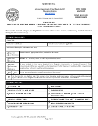 Form ED-102 Addendum A Original or Renewal Application for Continuing Education or Contract Writing Live Classroom Course - Arizona