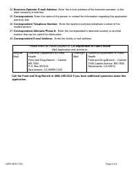 Form CDPH8678 Cosmetic Manufacturing Registration Application - California, Page 4
