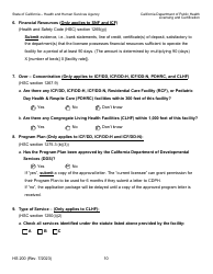 Form HS200 Licensure &amp; Certification Application - California, Page 10