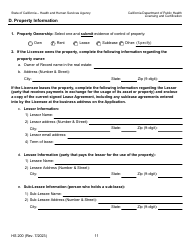 Form HS200 Licensure &amp; Certification Application - California, Page 11