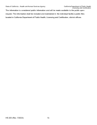 Form HS200 Licensure &amp; Certification Application - California, Page 14