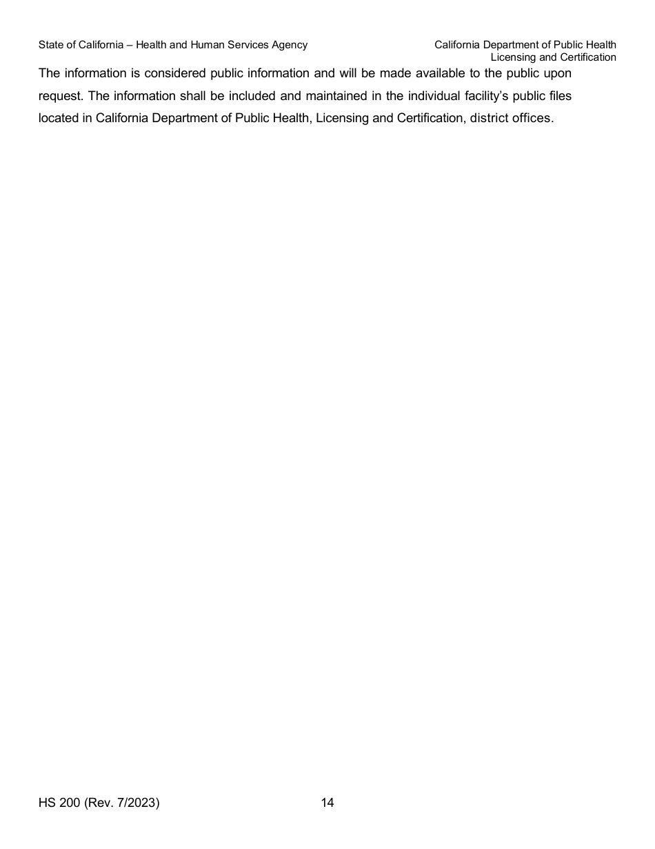 Form HS200 Licensure  Certification Application - California, Page 14