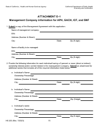 Form HS200 Licensure &amp; Certification Application - California, Page 15