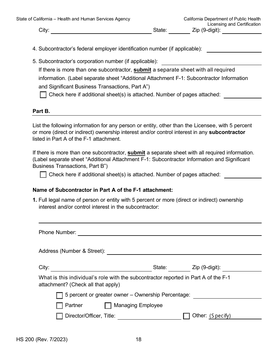 Form HS200 Download Fillable PDF or Fill Online Licensure ...