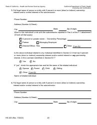 Form HS200 Licensure &amp; Certification Application - California, Page 20