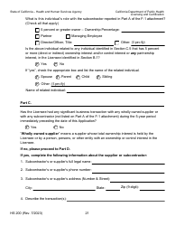 Form HS200 Licensure &amp; Certification Application - California, Page 21