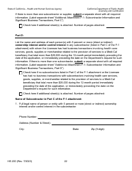 Form HS200 Licensure &amp; Certification Application - California, Page 22