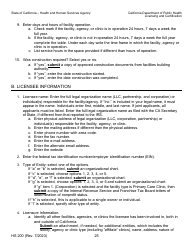 Form HS200 Licensure &amp; Certification Application - California, Page 25
