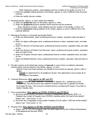 Form HS200 Licensure &amp; Certification Application - California, Page 27