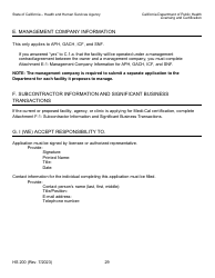 Form HS200 Licensure &amp; Certification Application - California, Page 29