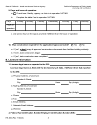 Form HS200 Licensure &amp; Certification Application - California, Page 3