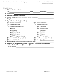 Form HS215A Applicant Individual Information - California, Page 10