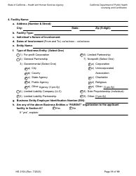 Form HS215A Applicant Individual Information - California, Page 11