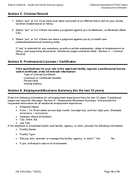 Form HS215A Applicant Individual Information - California, Page 16