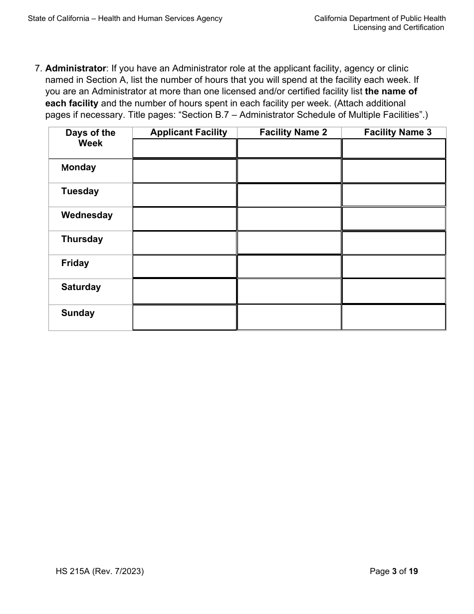Form HS215A Applicant Individual Information - California, Page 3