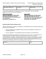 Form CDPH8232 X-Ray Technician Limited Permit Application - California, Page 3