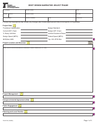 Form 734-5130 Odot Design Narrative - Oregon