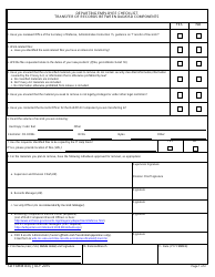 SD Form 833 Departing Employee Checklist - Transfer of Records Between DoD/Osd Components