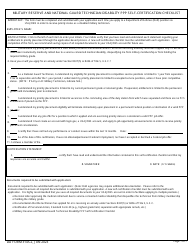 Document preview: DD Form 3145-2 Military Reserve and National Guard Technician Disability PPP Self-certification Checklist