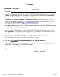 Form 400-00817 Summons and Verified Complaint to Establish Parentage and/or Related Obligations - Vermont, Page 2