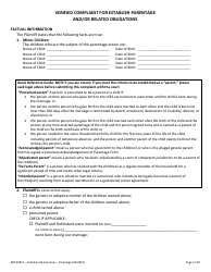 Form 400-00817 Summons and Verified Complaint to Establish Parentage and/or Related Obligations - Vermont, Page 3