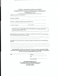 Document preview: Annual Registration Statement - Independent Living Retirement Community Under Rsa 161-j - New Hampshire
