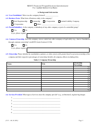 Financial Prequalification Questionnaire for Audited Indirect Cost Rates - Michigan, Page 12