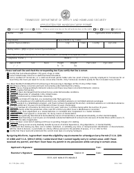 Document preview: Form SF-1170 Application for Handgun Carry Permit - Tennessee