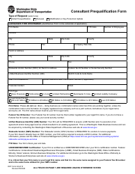 DOT Form 224-010 Consultant Prequalification Form - Washington