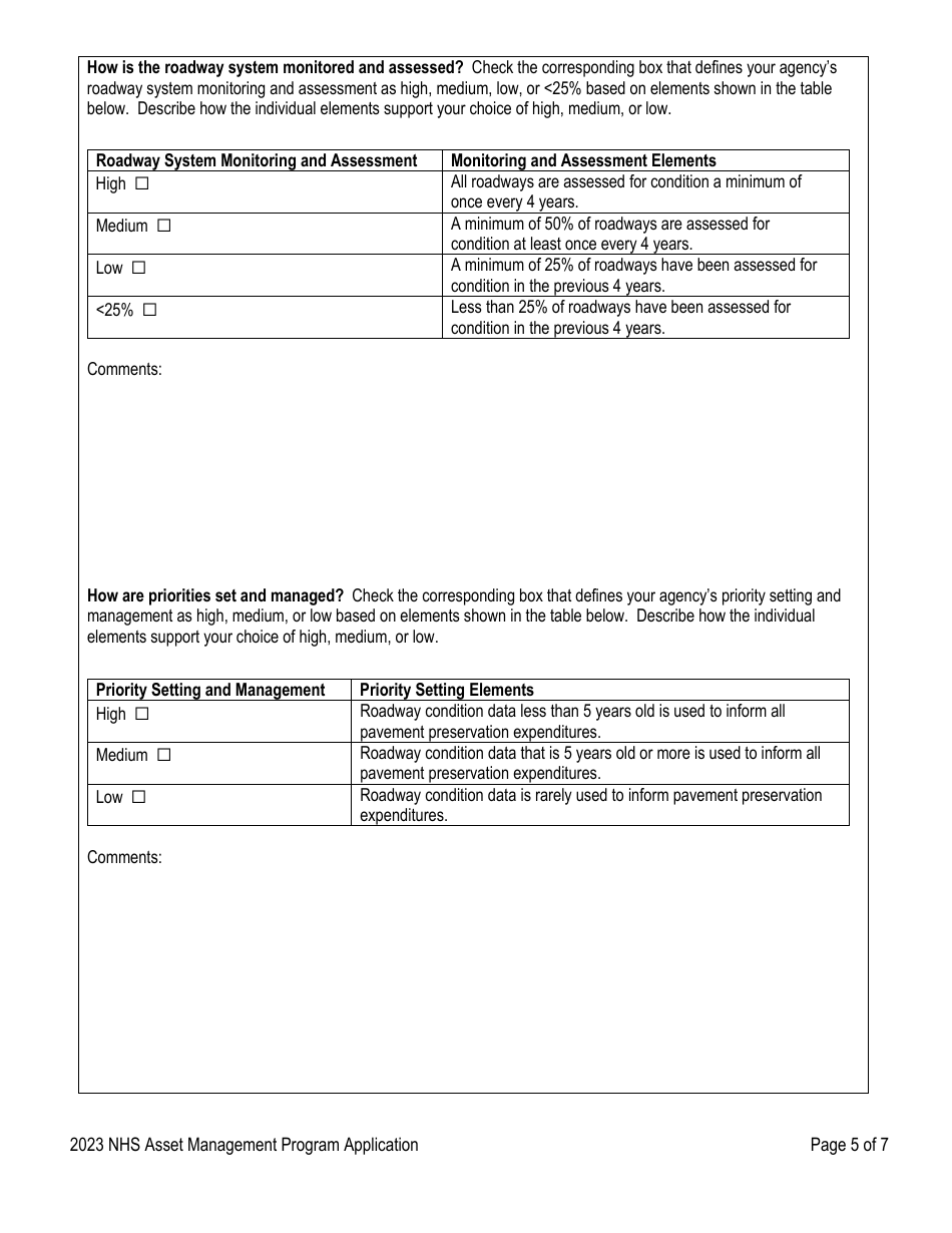 Application for Funding - Nhs Asset Management Program - Washington, Page 5