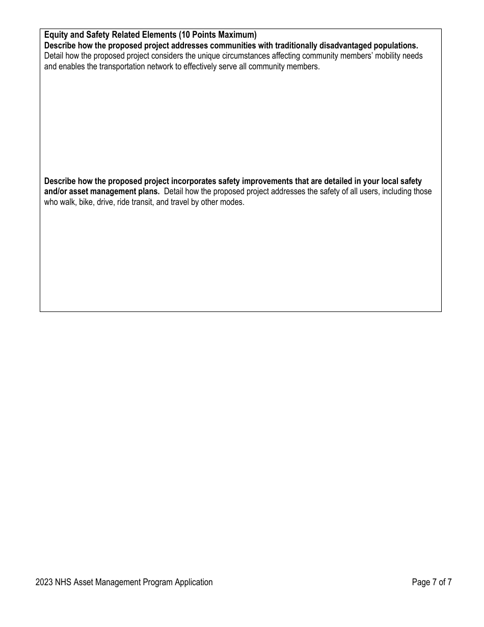 Application for Funding - Nhs Asset Management Program - Washington, Page 7