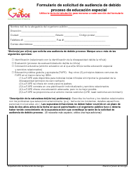 Formulario De Solicitud De Audiencia De Debido Proceso De Educacion Especial - Georgia (United States) (Spanish), Page 2