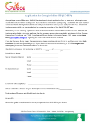 Document preview: Application for Georgia Online Iep (Go-Iep) - Georgia (United States)