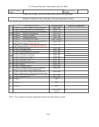 Form DE0885 Part III Special Education Comprehensive Plan - Budget Summary - Georgia (United States), Page 5