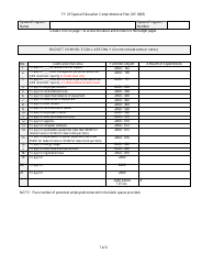 Form DE0885 Part III Special Education Comprehensive Plan - Budget Summary - Georgia (United States), Page 7