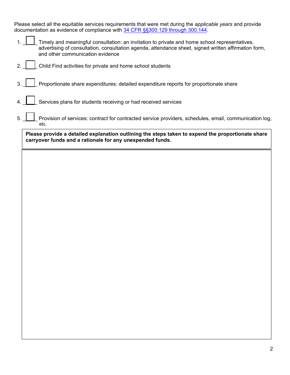 Idea Proportionate Share Waiver Request - Georgia (United States), Page 2