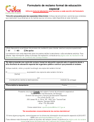 Formulario De Reclamo Formal De Educacion Especial - Georgia (United States) (Spanish), Page 3
