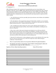 Document preview: Idea Private & Home Schools Participation/Affirmation - Georgia (United States)