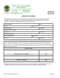 Form 06 Download Fillable PDF or Fill Online Asbestos Statement, City ...