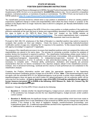 Document preview: Form NPD-19 Position Questionnaire - Nevada