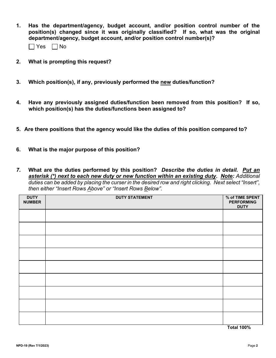 Form npd 19 fill out sign online and download printable pdf nevada