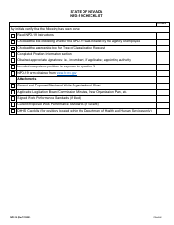 Form NPD-19 Position Questionnaire - Nevada, Page 8