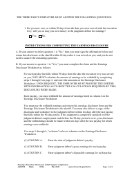Form JGM704 Earnings Execution Disclosure for Child Support Judgments - Minnesota, Page 2