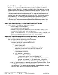 Form CCT100 Instructions - Plaintiff&#039;s Statement of Claim - Minnesota (English/Somali), Page 7