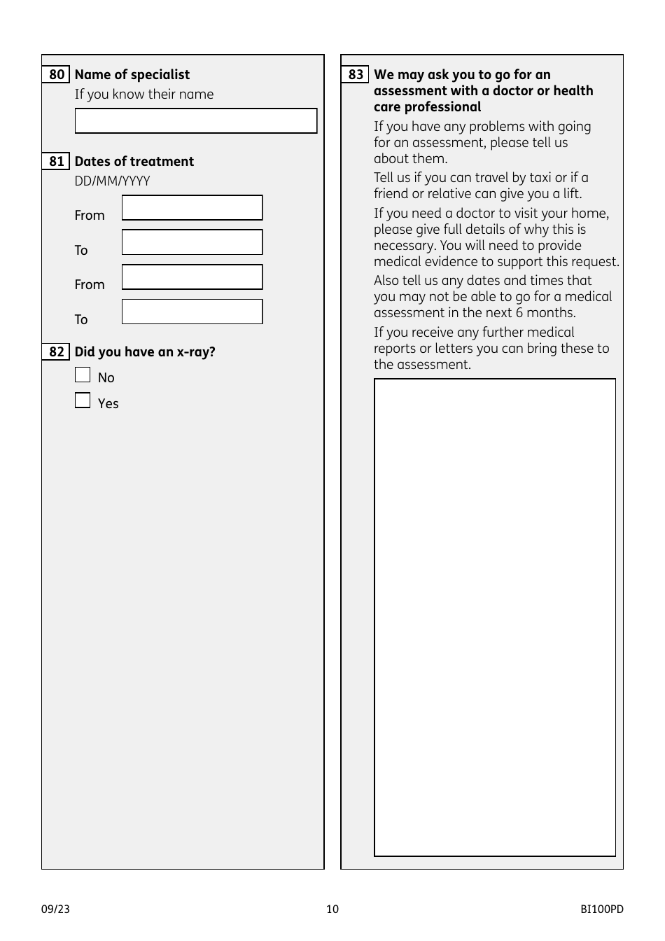 Form BI100PD Industrial Injuries Disablement Benefit for a Prescribed Industrial Disease - United Kingdom, Page 10