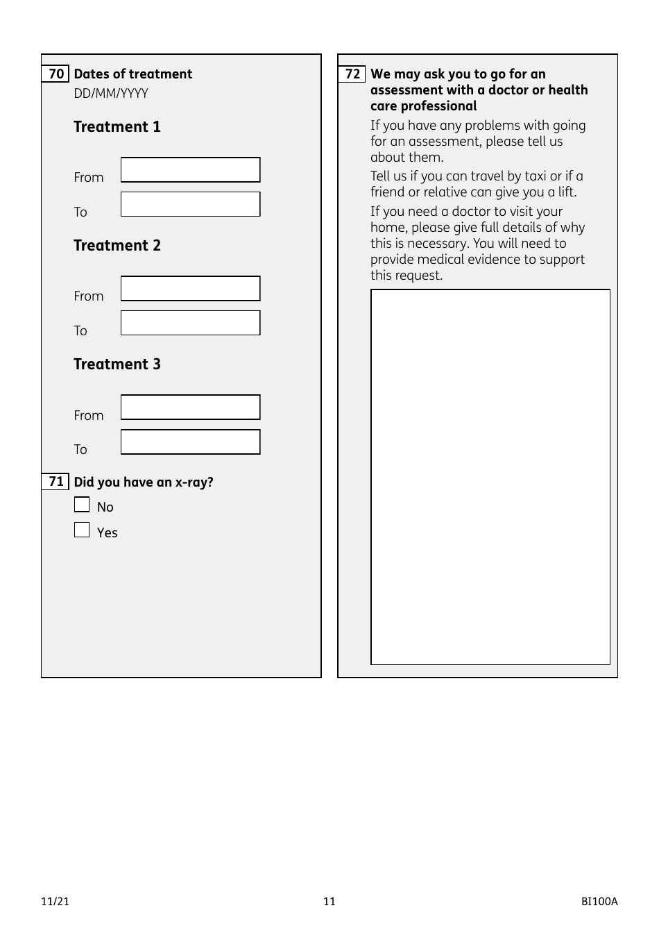 Form BI100A Industrial Injuries Disablement Benefit - United Kingdom, Page 11