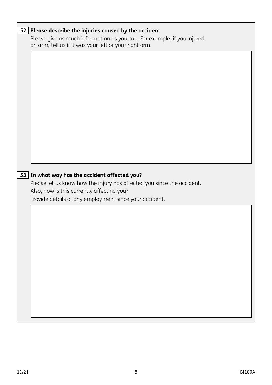 Form BI100A Industrial Injuries Disablement Benefit - United Kingdom, Page 8